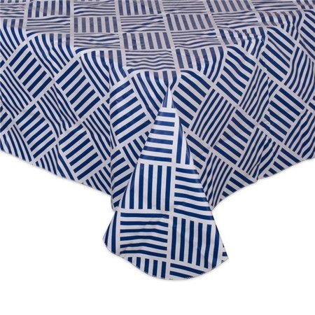 FASTFOOD 52 x 70 in. Grid Vinyl Tablecloth - Navy FA1582917